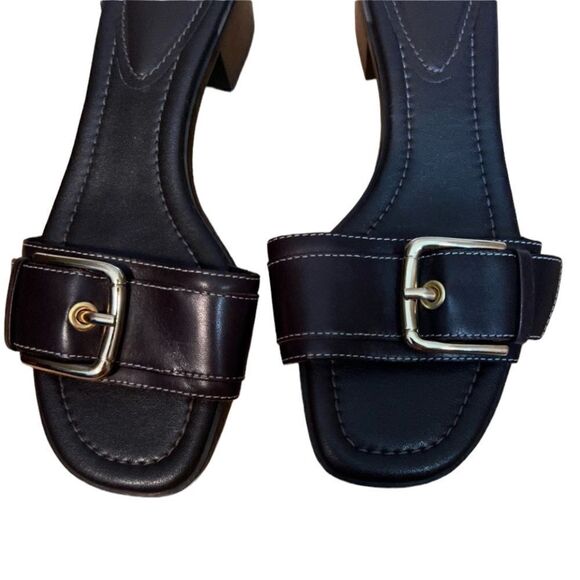 Audrey Brooke brown slip on heeled sandals - Picture 9 of 9